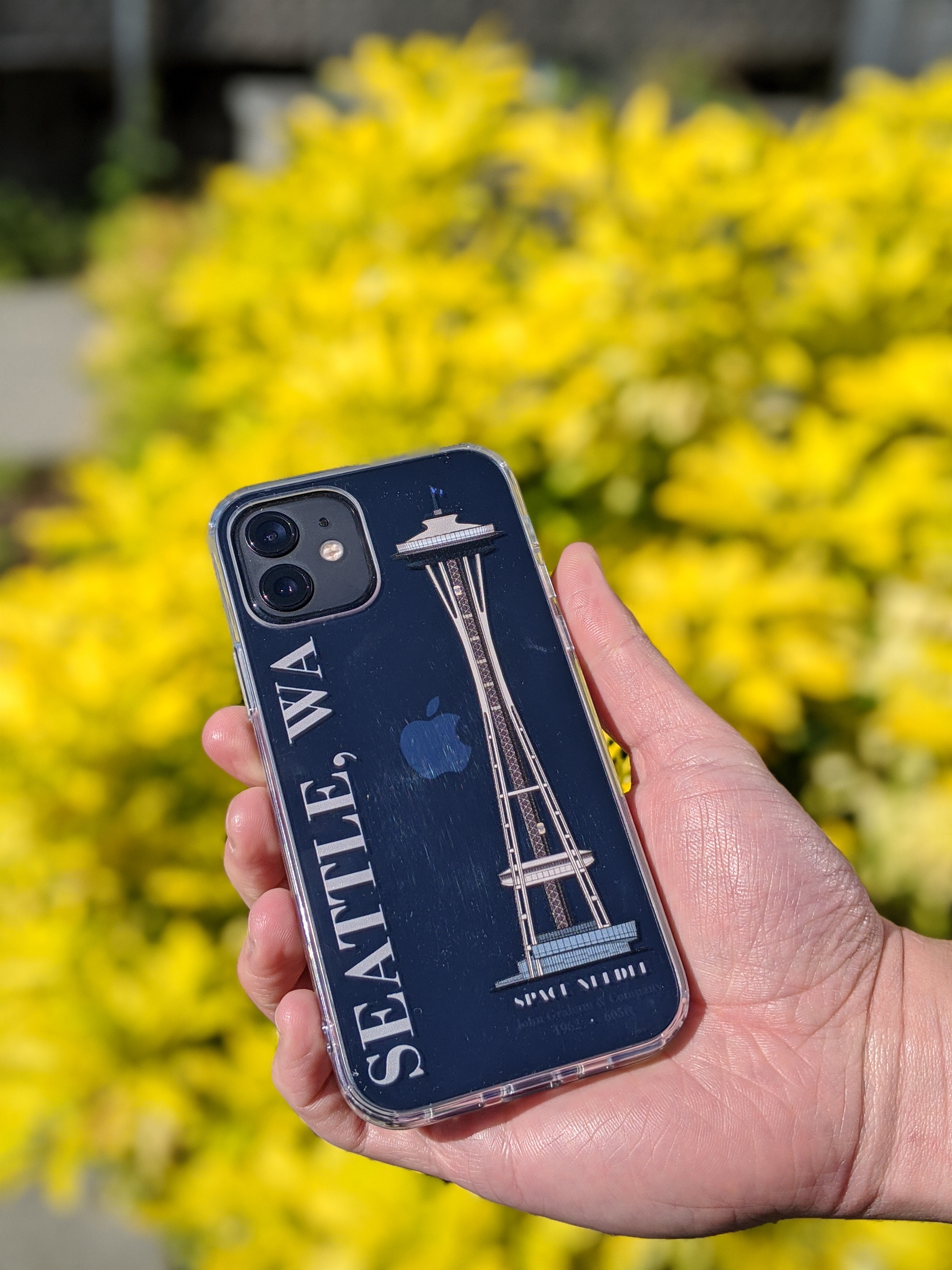 Seattle Space Needle iPhone 12/Pro Case (Clear + Color)