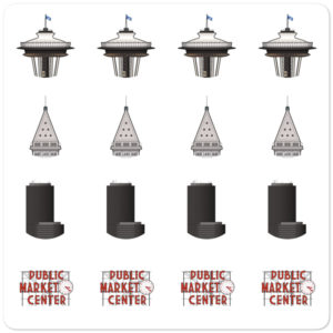 Seattle Icons Envelope Stickers - 16 count