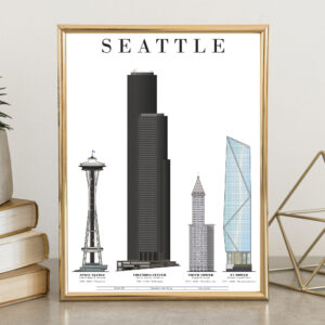 Seattle Architecture Icons - 8x10