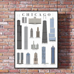 Architecture in Chicago - 18x24 Pop Art Poster