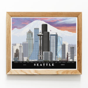 Seattle Skyline Poster - 16x20